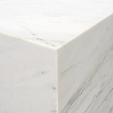 Mercana Matteo Solid White Marble Square Side Table