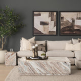 Mercana Matteo Solid Pink Marble Square Side Table