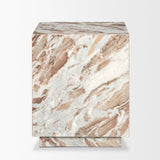 Mercana Matteo Solid Pink Marble Square Side Table