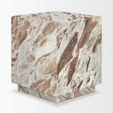 Mercana Matteo Solid Pink Marble Square Side Table