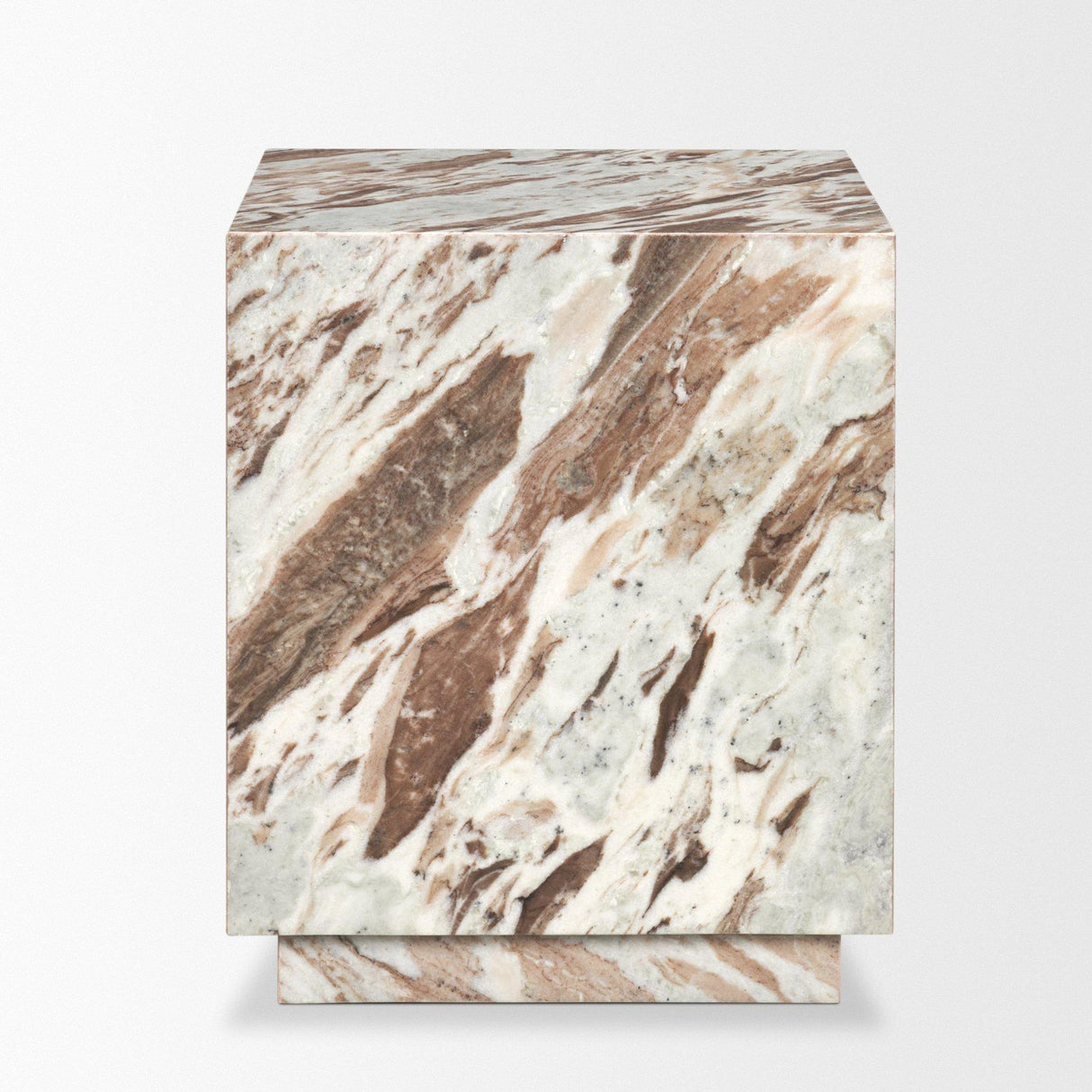Mercana Matteo Solid Pink Marble Square Side Table