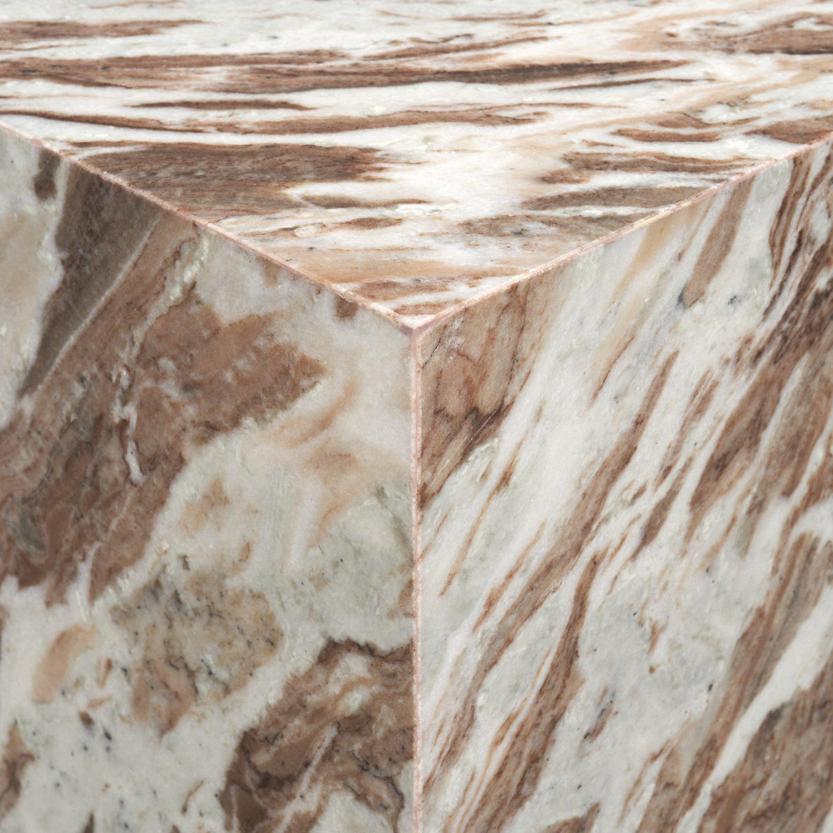 Mercana Matteo Solid Pink Marble Square Side Table