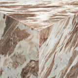 Mercana Matteo Solid Pink Marble Square Side Table