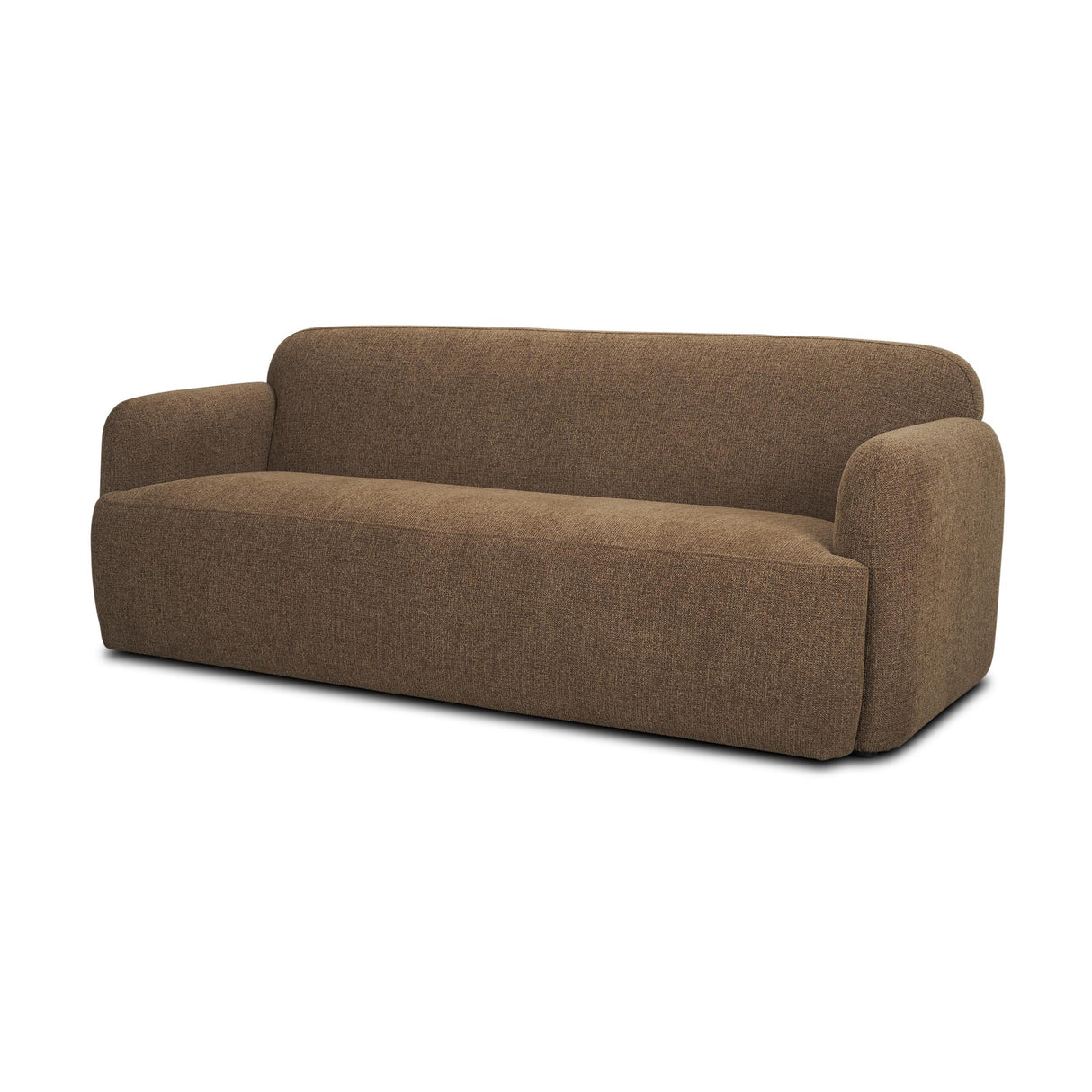 Mercana Saga Textured Brown Plush Fabric 3 Seater Sofa