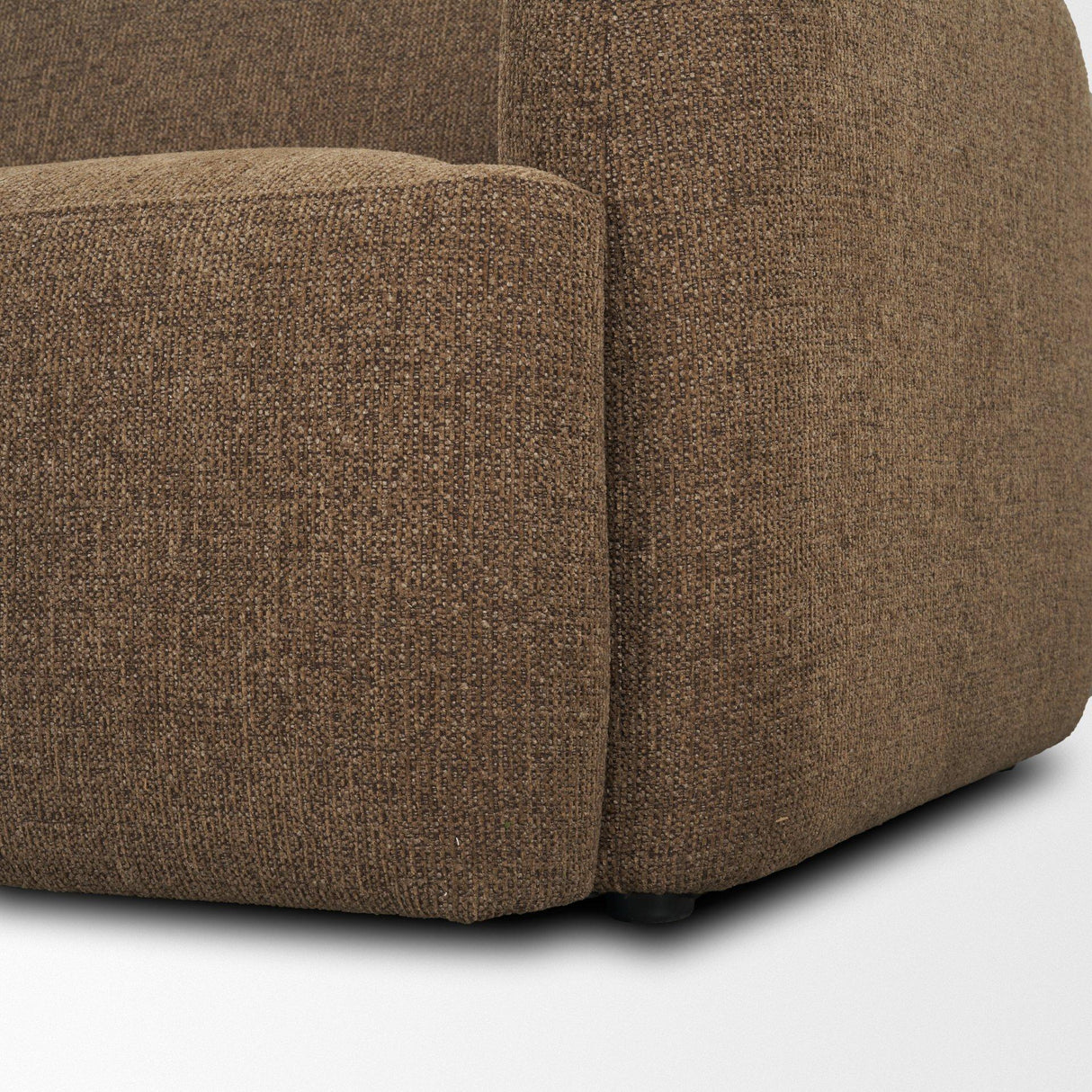 Mercana Saga Textured Brown Plush Fabric 3 Seater Sofa