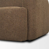 Mercana Saga Textured Brown Plush Fabric 3 Seater Sofa