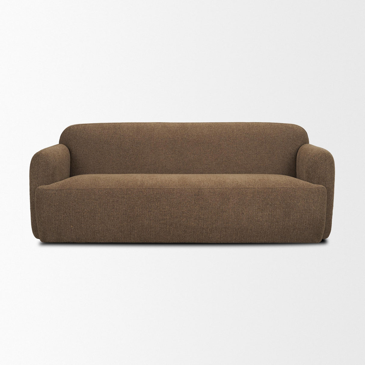 Mercana Saga Textured Brown Plush Fabric 3 Seater Sofa