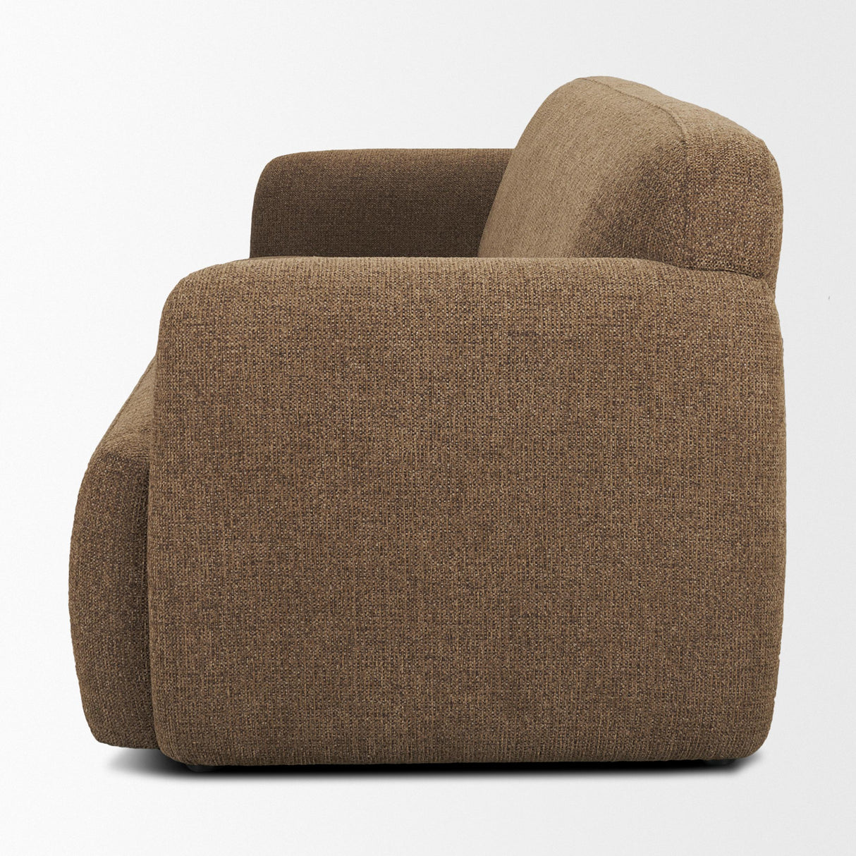 Mercana Saga Textured Brown Plush Fabric 3 Seater Sofa