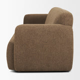Mercana Saga Textured Brown Plush Fabric 3 Seater Sofa