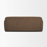 Mercana Saga Textured Brown Plush Fabric 3 Seater Sofa