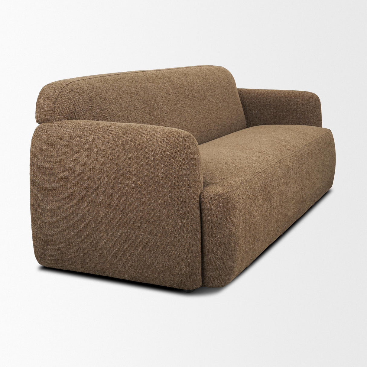 Mercana Saga Textured Brown Plush Fabric 3 Seater Sofa