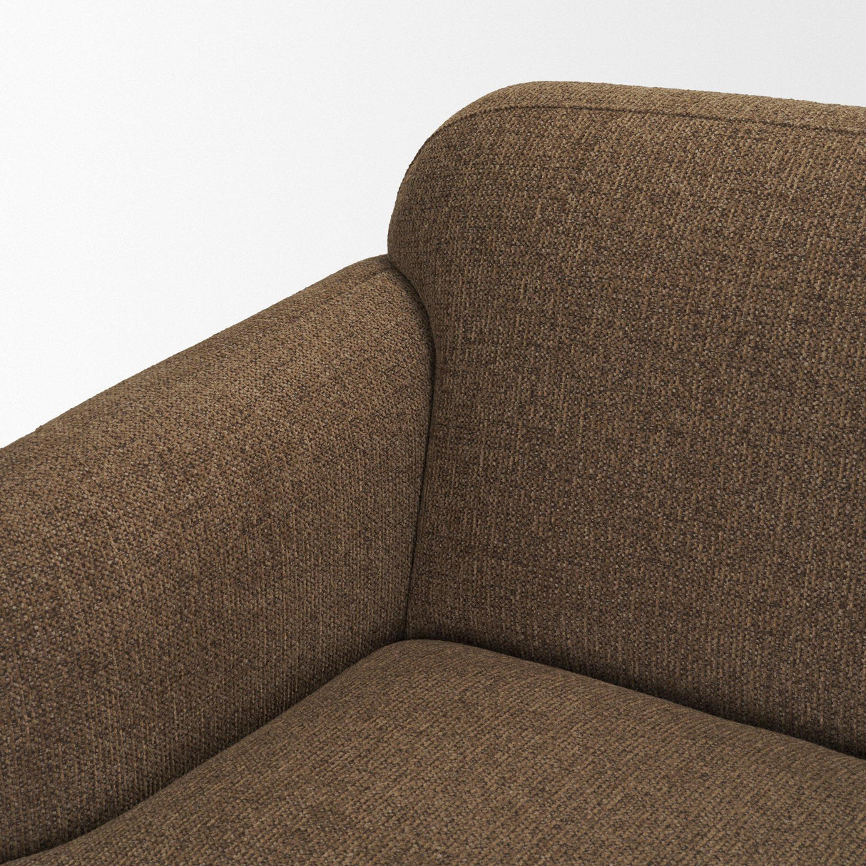 Mercana Saga Textured Brown Plush Fabric 3 Seater Sofa