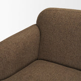 Mercana Saga Textured Brown Plush Fabric 3 Seater Sofa