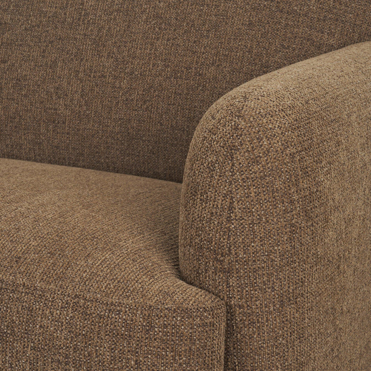 Mercana Saga Textured Brown Plush Fabric 3 Seater Sofa