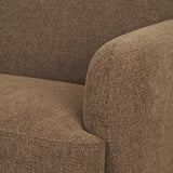Mercana Saga Textured Brown Plush Fabric 3 Seater Sofa