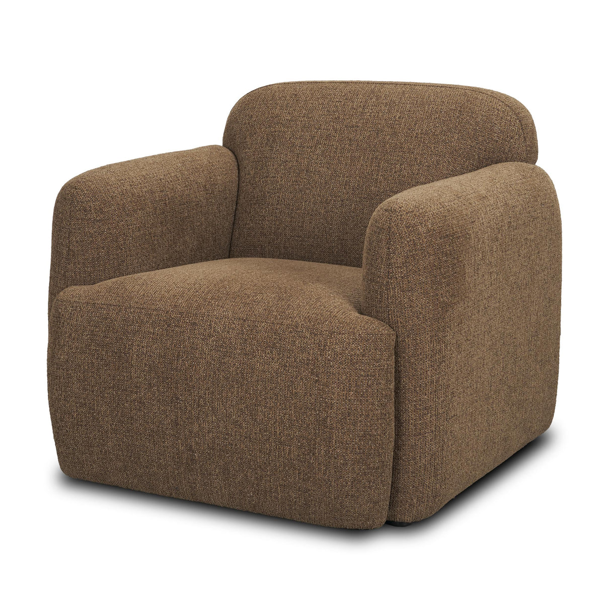 Mercana Saga Textured Brown Plush Fabric Upholstered Chair