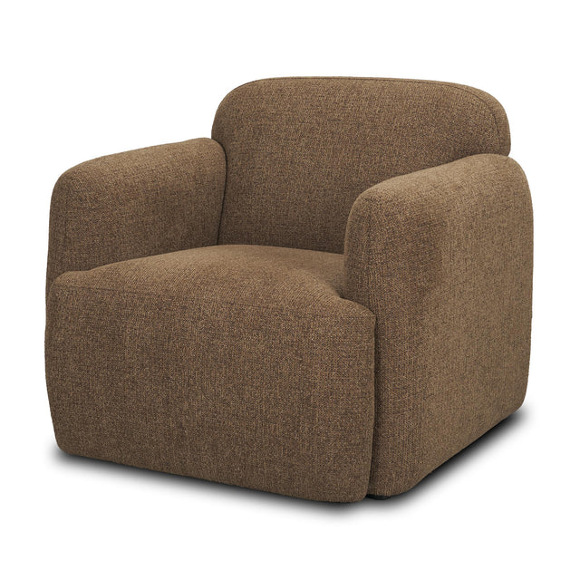 Mercana Saga Textured Brown Plush Fabric Upholstered Chair