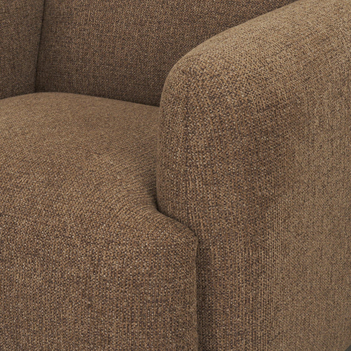 Mercana Saga Textured Brown Plush Fabric Upholstered Chair