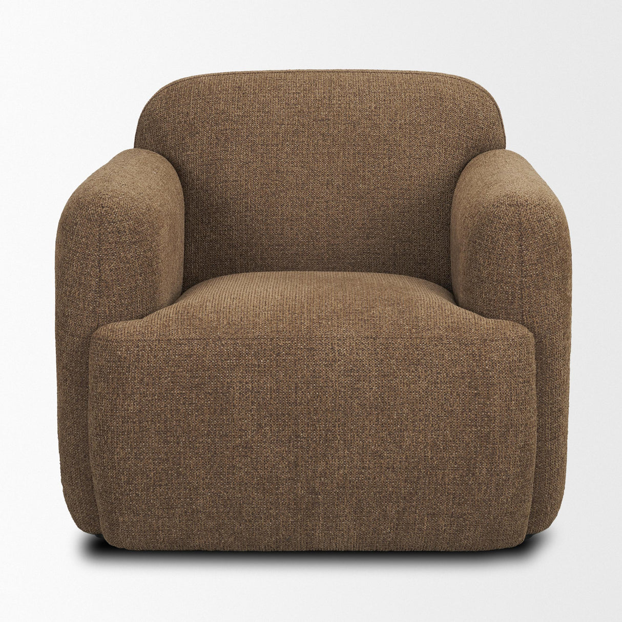 Mercana Saga Textured Brown Plush Fabric Upholstered Chair
