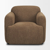 Mercana Saga Textured Brown Plush Fabric Upholstered Chair