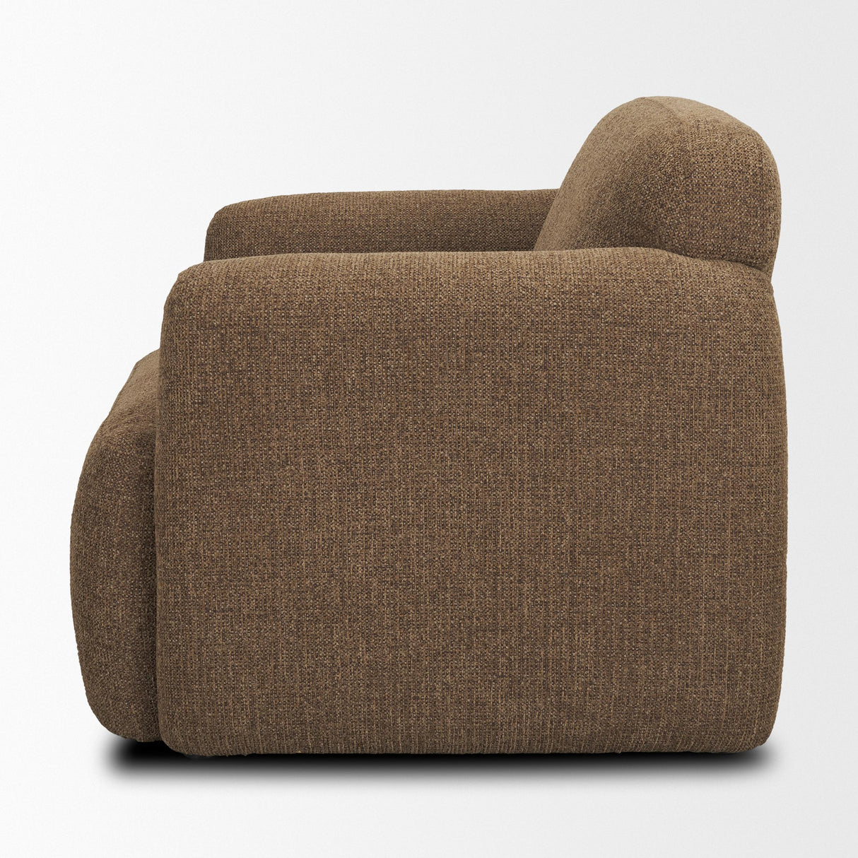 Mercana Saga Textured Brown Plush Fabric Upholstered Chair