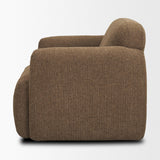 Mercana Saga Textured Brown Plush Fabric Upholstered Chair