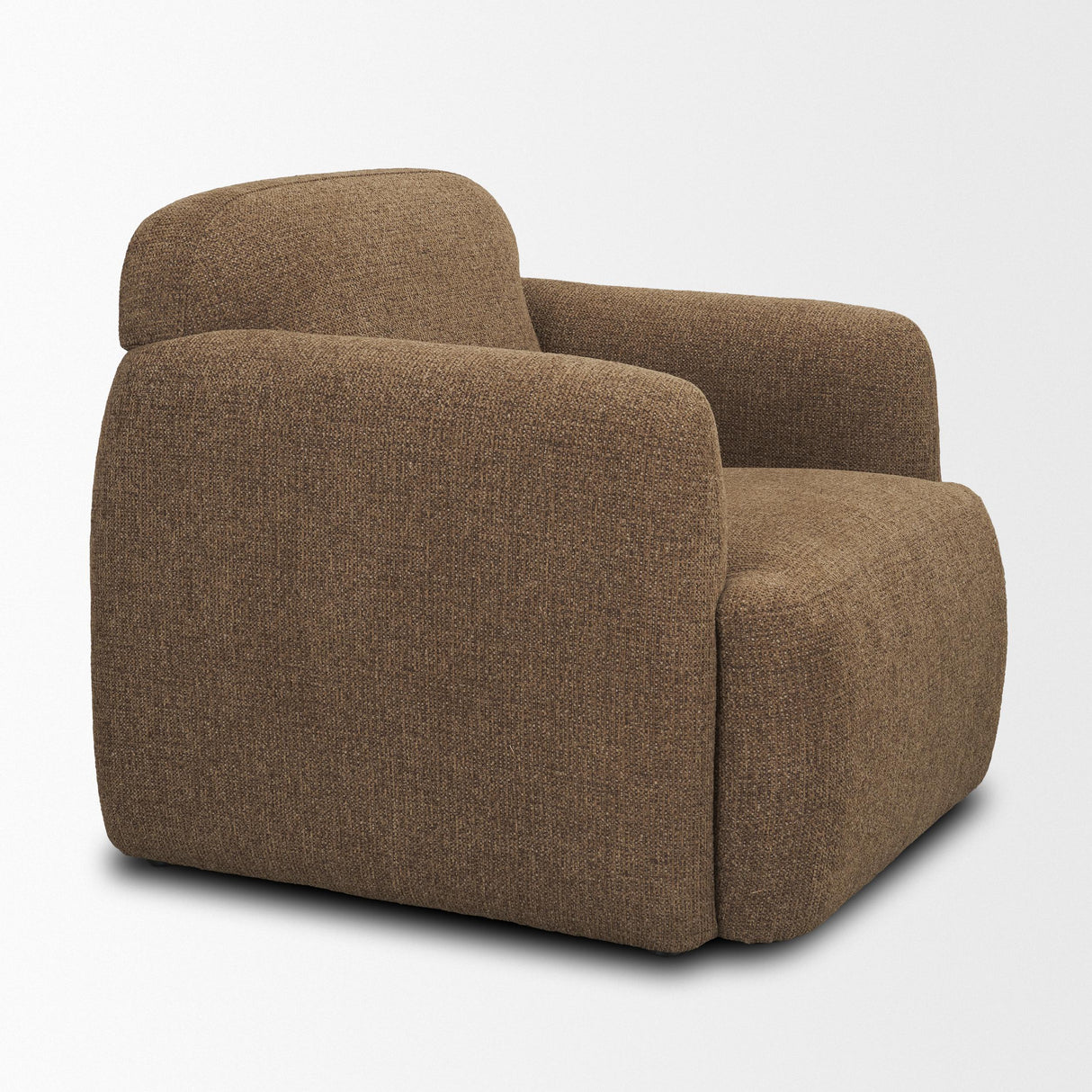 Mercana Saga Textured Brown Plush Fabric Upholstered Chair