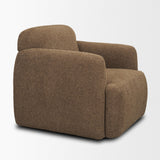 Mercana Saga Textured Brown Plush Fabric Upholstered Chair