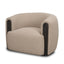 Mercana Kornelia Textured Mushroom Fabric Barrel Accent Chair