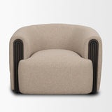Mercana Kornelia Textured Mushroom Fabric Barrel Accent Chair