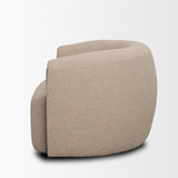 Mercana Kornelia Textured Mushroom Fabric Barrel Accent Chair