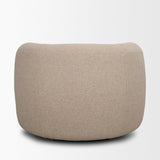 Mercana Kornelia Textured Mushroom Fabric Barrel Accent Chair
