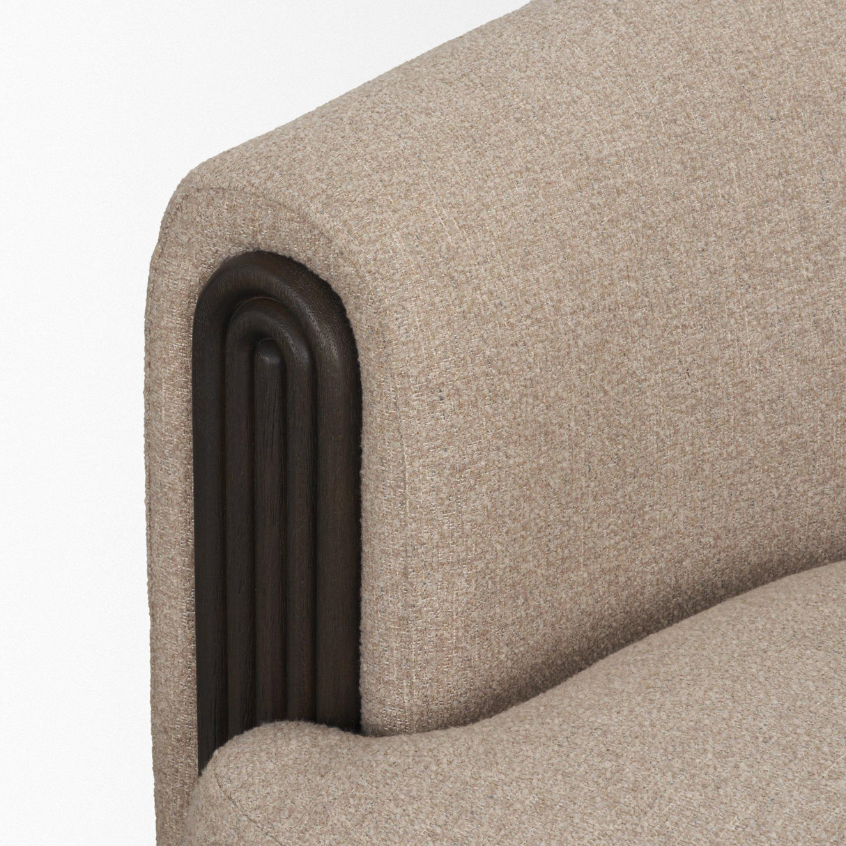 Mercana Kornelia Textured Mushroom Fabric Barrel Accent Chair