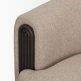 Mercana Kornelia Textured Mushroom Fabric Barrel Accent Chair