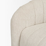 Mercana Fonda Cream Fabric w/ Natural Jute Swivel Accent Chair