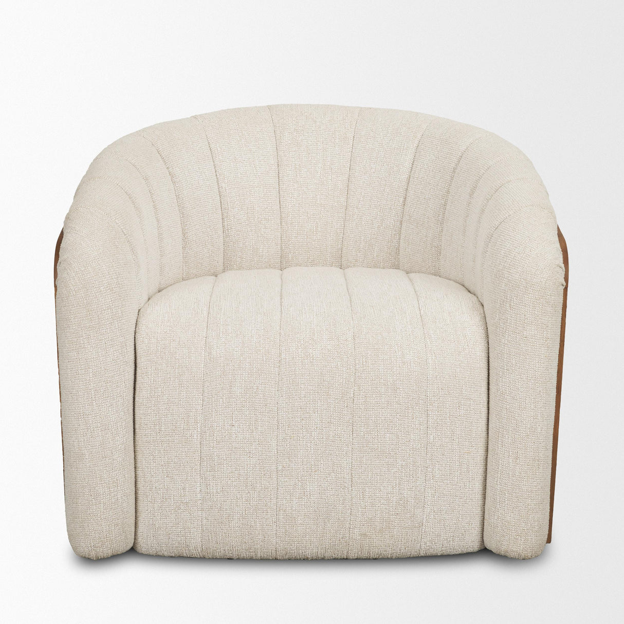Mercana Fonda Cream Fabric w/ Natural Jute Swivel Accent Chair