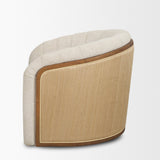 Mercana Fonda Cream Fabric w/ Natural Jute Swivel Accent Chair