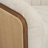 Mercana Fonda Cream Fabric w/ Natural Jute Swivel Accent Chair