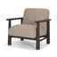 Mercana Willmar Textured Mushroom Gray Fabric Espresso Brown Wood Accent Lounge Chair