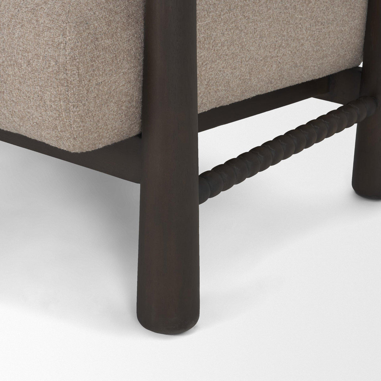 Mercana Willmar Textured Mushroom Gray Fabric Espresso Brown Wood Accent Lounge Chair