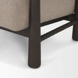 Mercana Willmar Textured Mushroom Gray Fabric Espresso Brown Wood Accent Lounge Chair