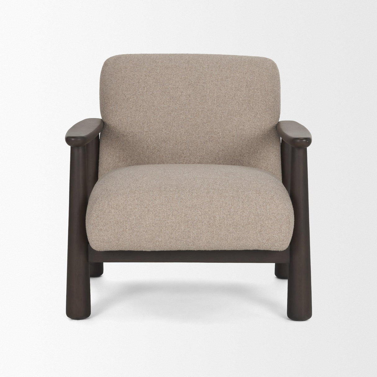 Mercana Willmar Textured Mushroom Gray Fabric Espresso Brown Wood Accent Lounge Chair