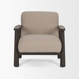 Mercana Willmar Textured Mushroom Gray Fabric Espresso Brown Wood Accent Lounge Chair