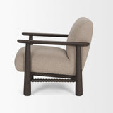 Mercana Willmar Textured Mushroom Gray Fabric Espresso Brown Wood Accent Lounge Chair