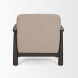 Mercana Willmar Textured Mushroom Gray Fabric Espresso Brown Wood Accent Lounge Chair