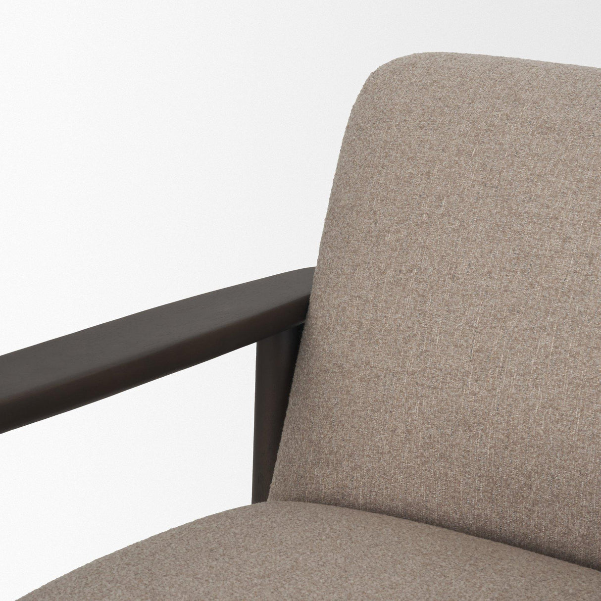 Mercana Willmar Textured Mushroom Gray Fabric Espresso Brown Wood Accent Lounge Chair