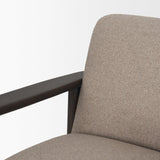 Mercana Willmar Textured Mushroom Gray Fabric Espresso Brown Wood Accent Lounge Chair
