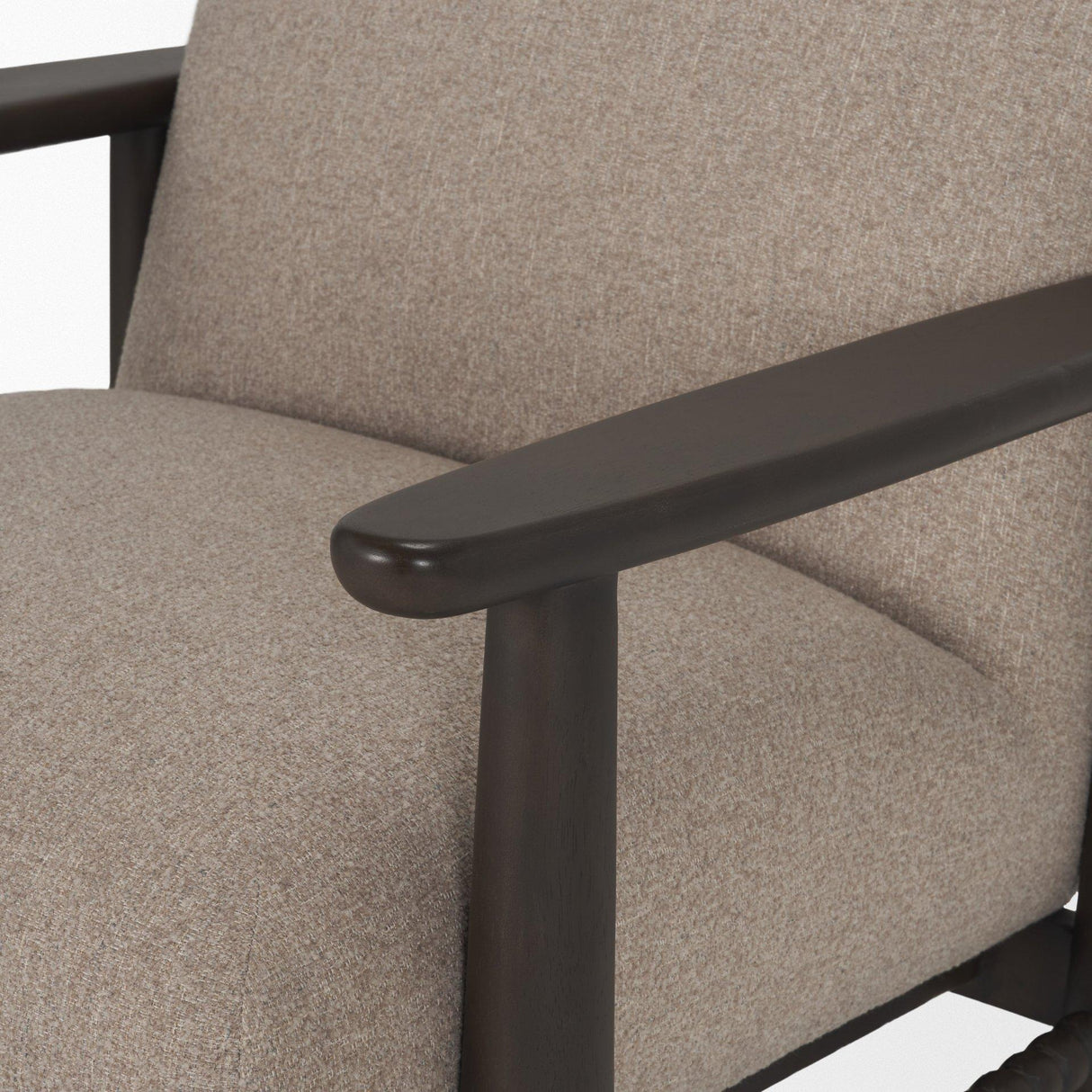 Mercana Willmar Textured Mushroom Gray Fabric Espresso Brown Wood Accent Lounge Chair