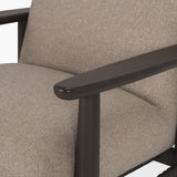 Mercana Willmar Textured Mushroom Gray Fabric Espresso Brown Wood Accent Lounge Chair