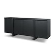 Mercana Rowan Black Oak Wood Closed 4 Door Sideboard